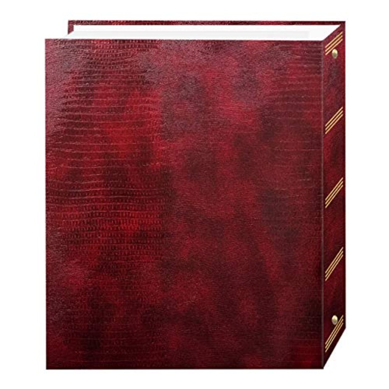100 Pages (50 Sheets), Magnetic Self-Stick 3-Ring Photo Album Burgundy Red